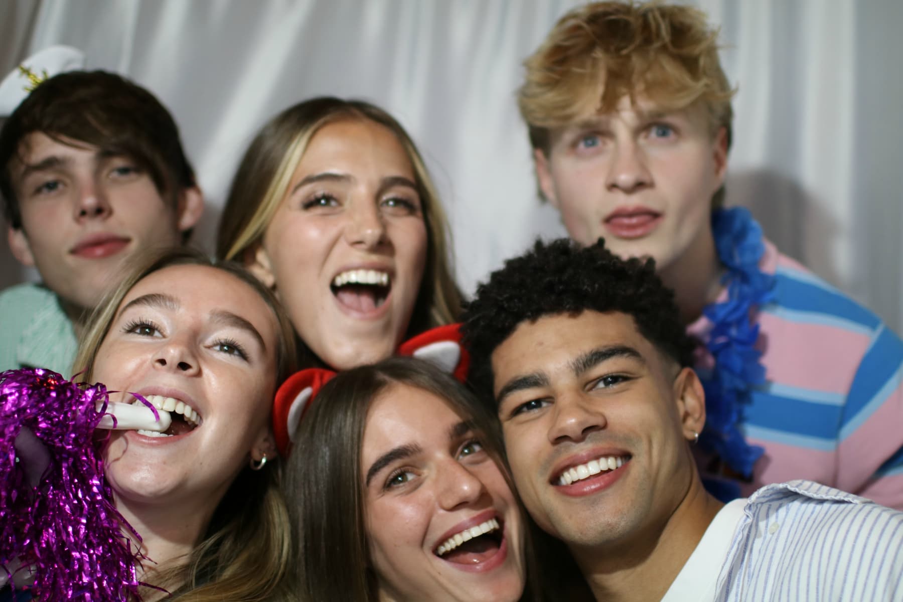 Group photo in open air booth at Cape Town event